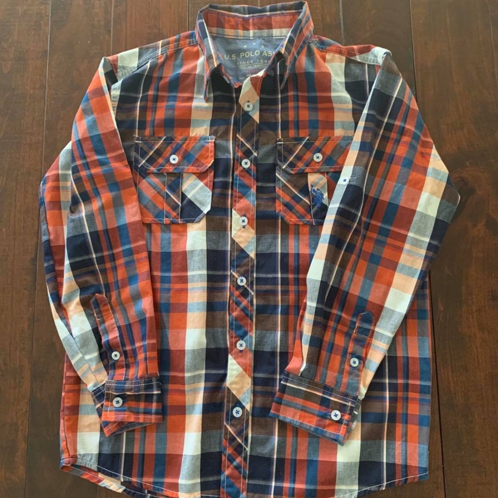 Boy's Button Up Plaid Shirt